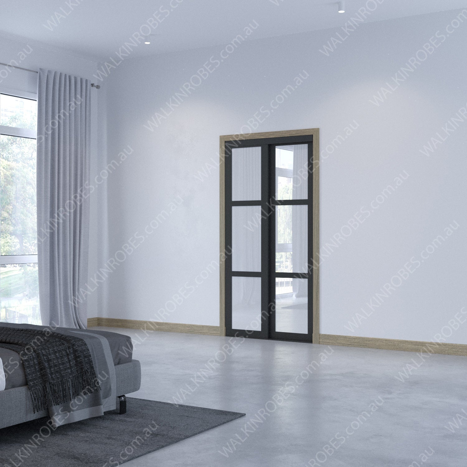 Glass Doors x2 (Wide Shoji Frame W12H21)