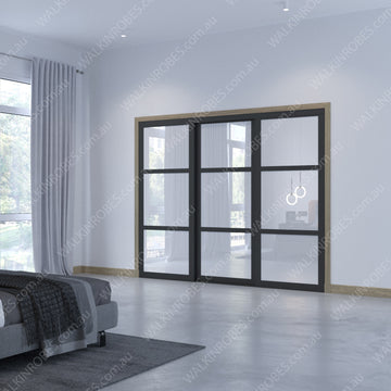 Glass Doors x3 (Wide Shoji Frame W27H21)