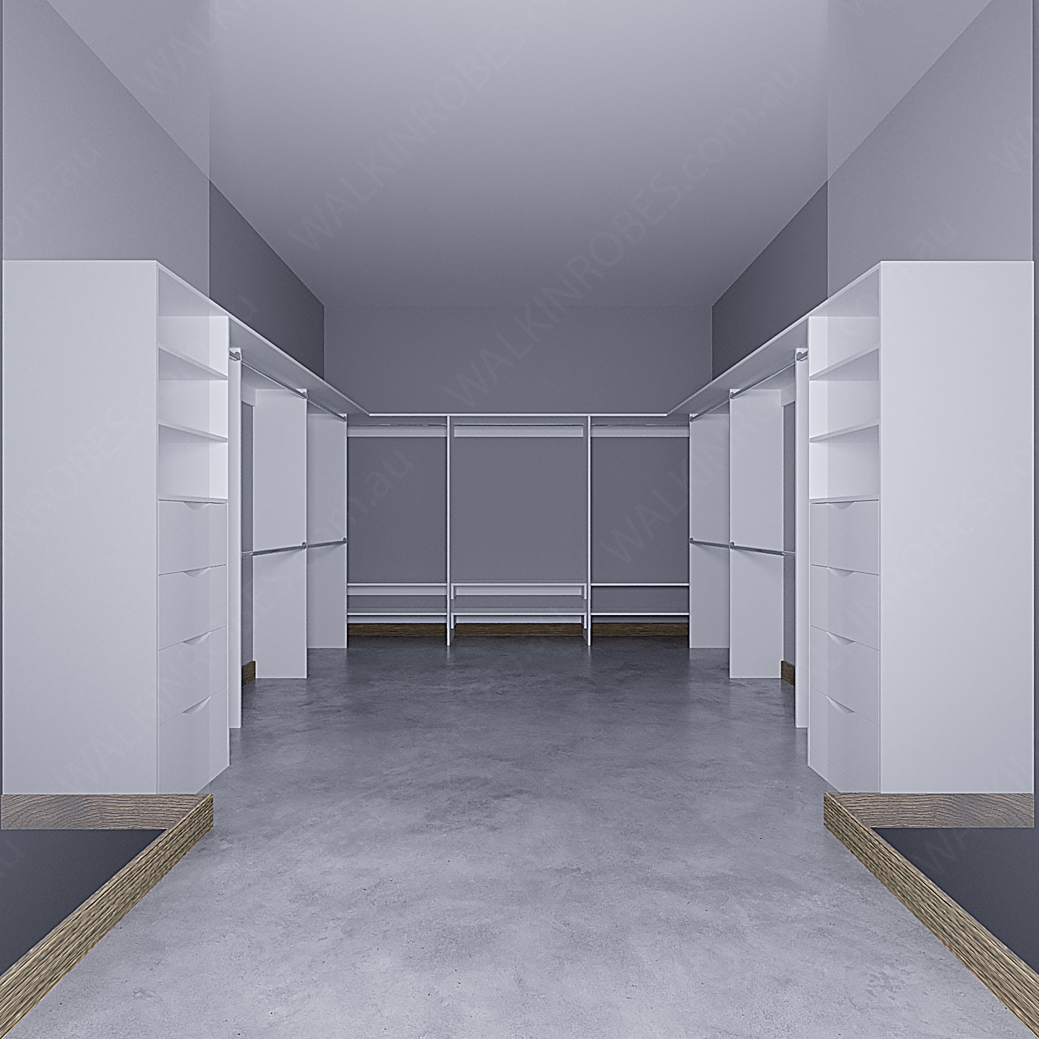 2m Walk In Robe U Shape WALK-IN-ROBE fit in width of 3000mm
