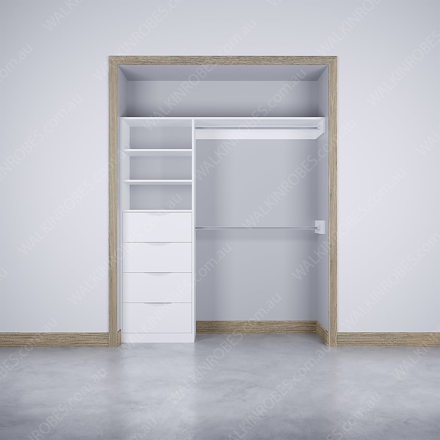 WALK-IN-ROBE fit in width of 1500mm