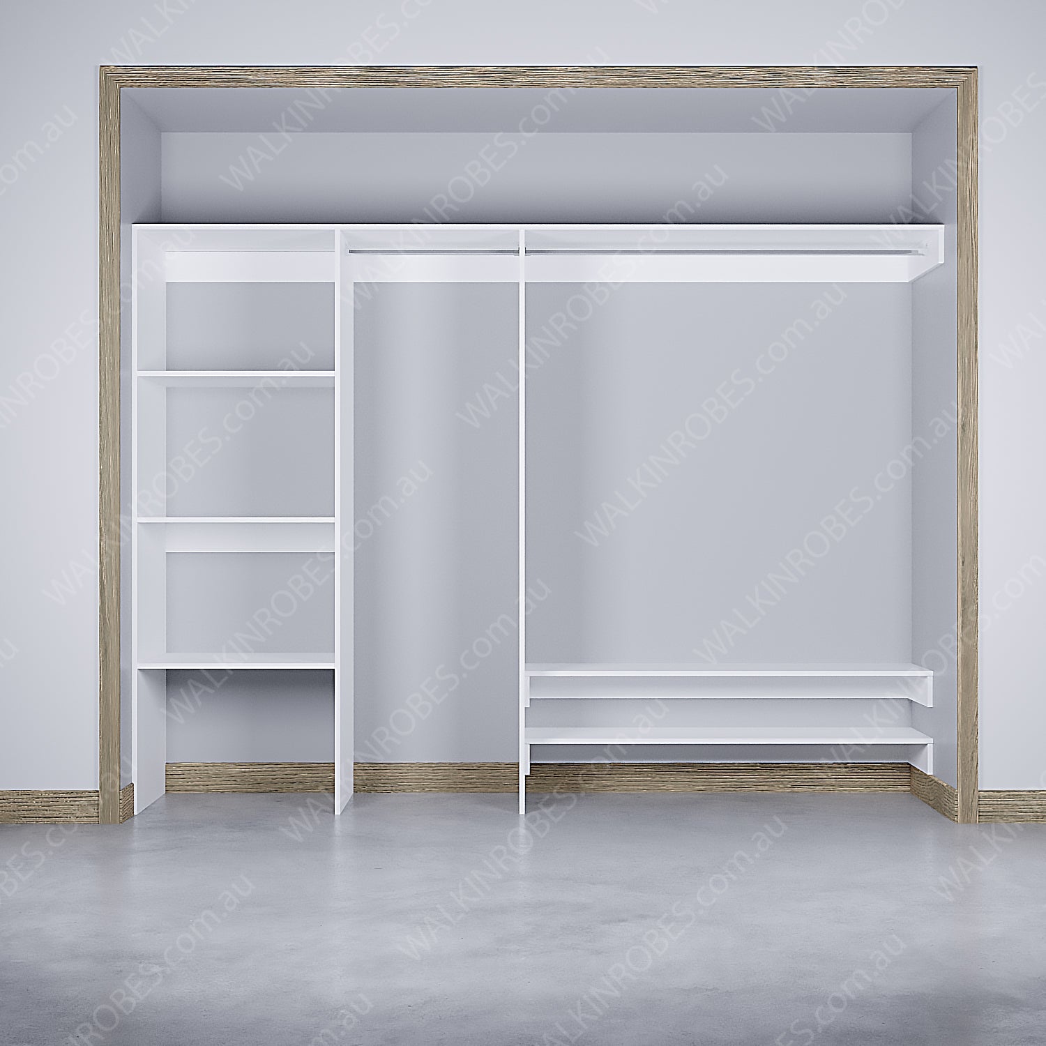 WALK-IN-ROBE fit in width of 2500mm