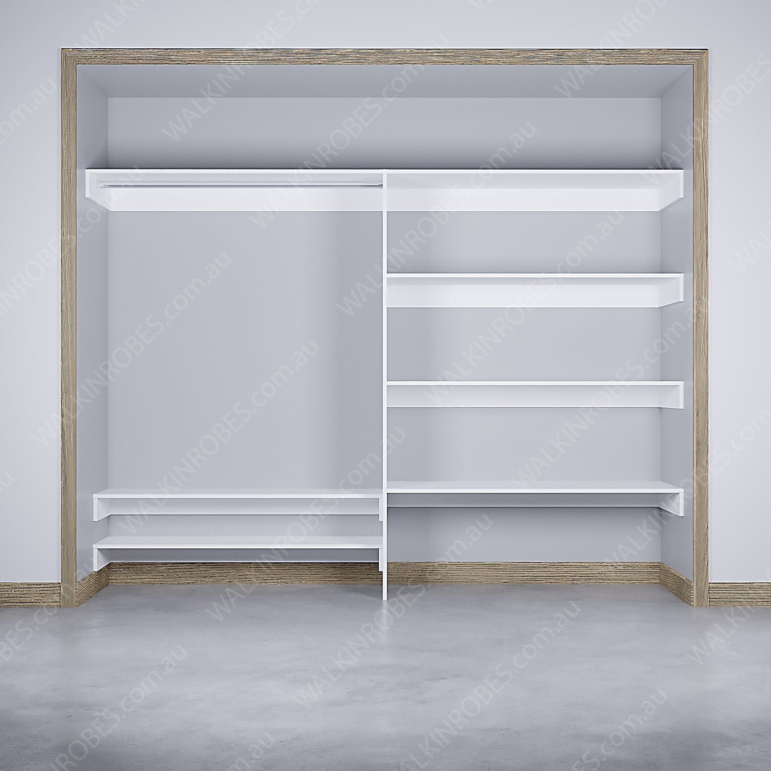 WALK-IN-ROBE fit in width of 2500mm