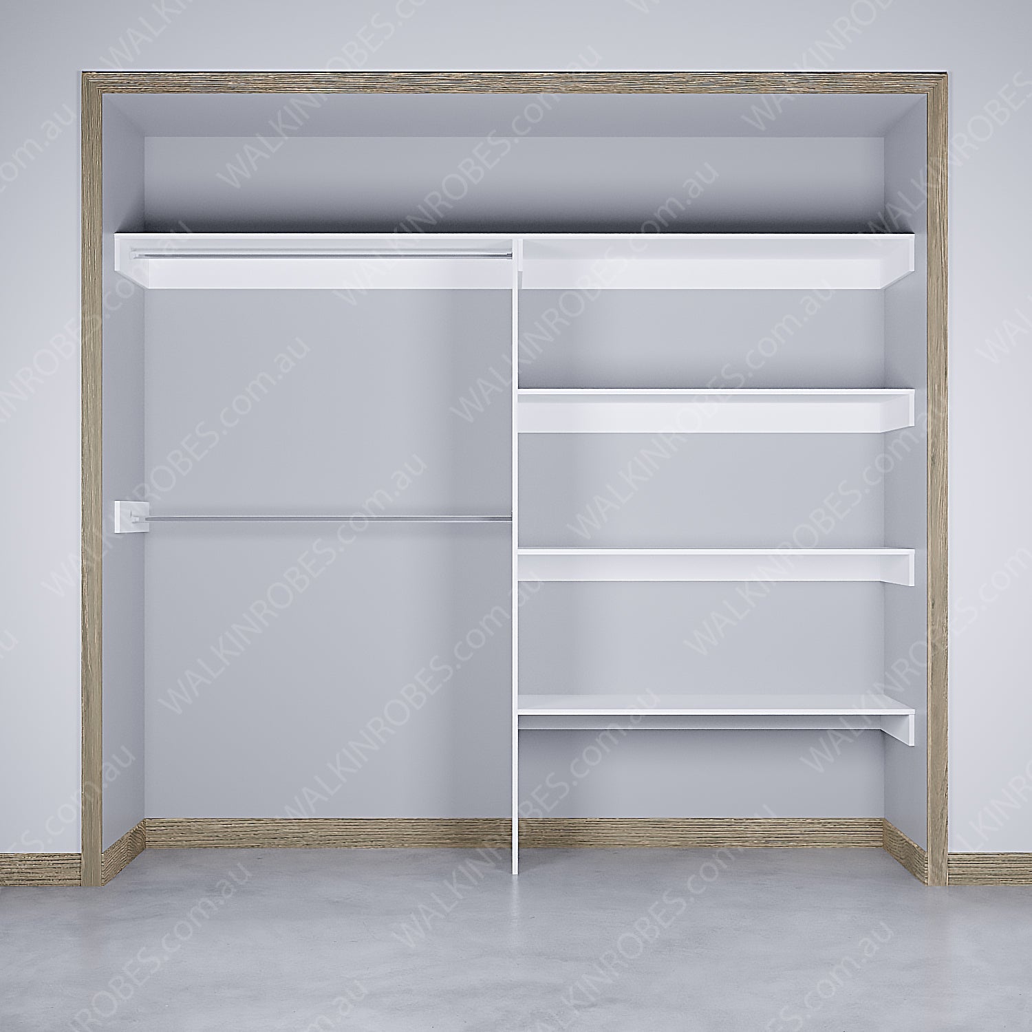 WALK-IN-ROBE fit in width of 2500mm