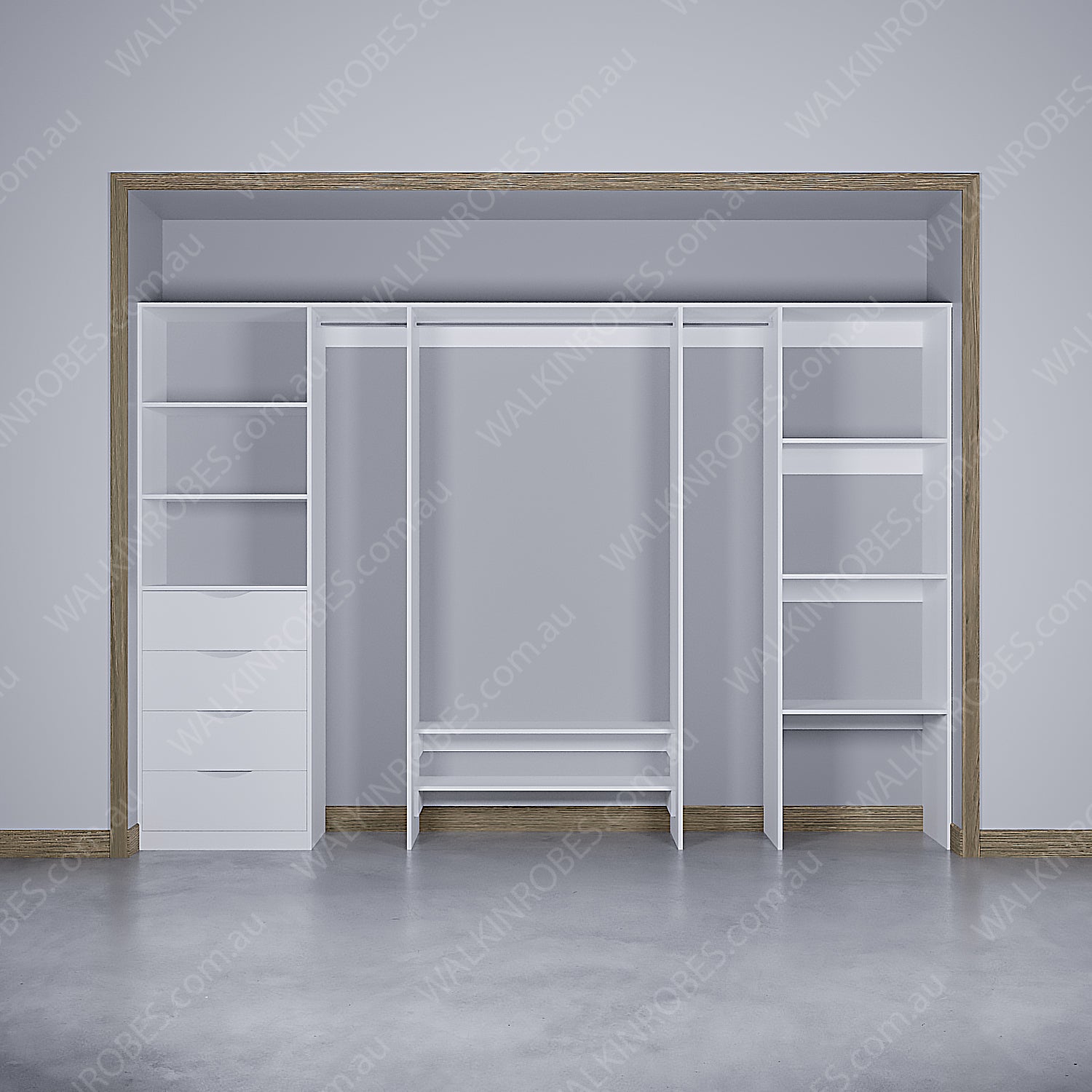 WALK-IN-ROBE fit in width of 3000mm